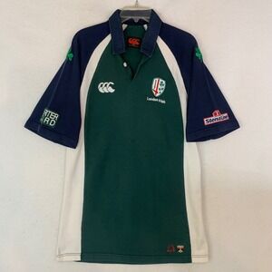VTG Canterbury London Irish Rugby Jersey 2003 Mens Large Green Navy Polo Shirt